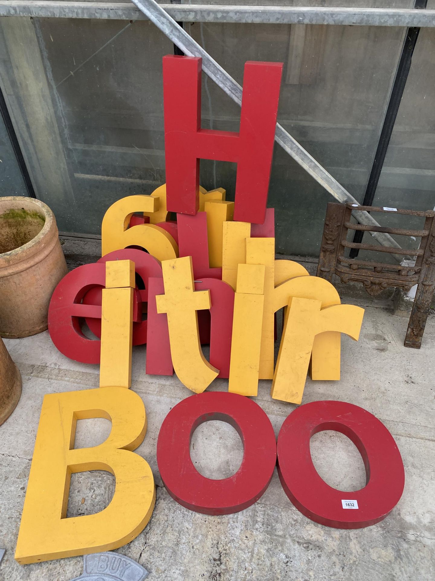 A LARGE ASSORTMENT OF METAL SIGN MAKING LETTERS