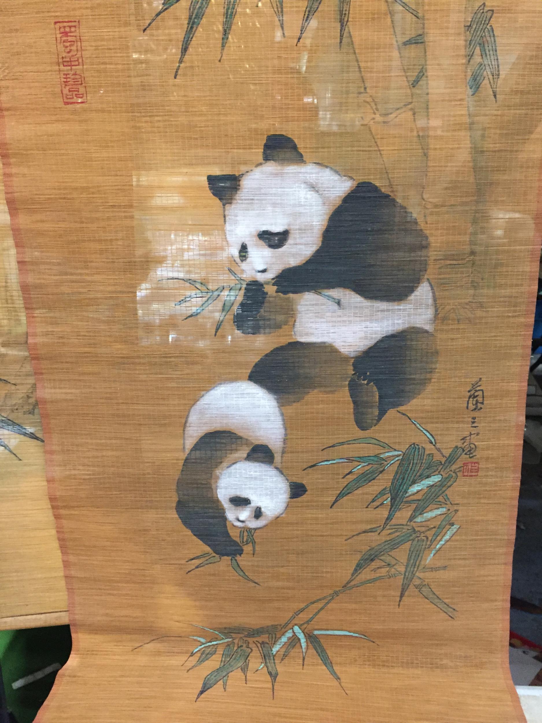 TWO ORIENTAL PANDA HANGING SCROLLS - Image 2 of 4