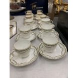 A QUANTITY OF CHINA CUPS AND SAUCERS TO INCLUDE BISTO, ENGLAND, ETC - 12 IN TOTAL