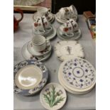 A QUANTITY OF VINTAGE CUPS, SAUCERS AND PLATES