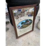 A FRAMED SOUTHERN COMFORT ADVERTISING MIRROR