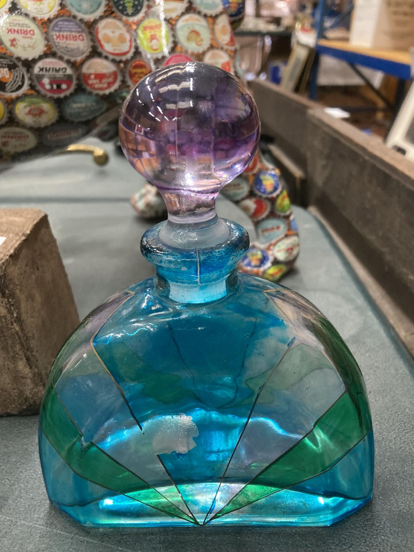 THREE GLASS PAPERWEIGHTS TO INCLUDE A CAITHNESS 'GULF STREAM' PLUS A GLASS SCENT BOTTLE - Image 5 of 5