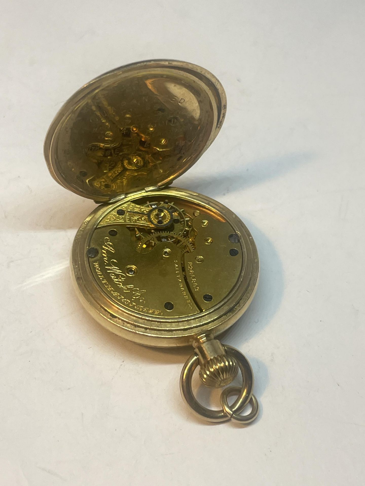 A 14CT GOLD LADIES OPEN FACED POCKET WATCH GROSS WEIGHT 40.20 GRAMS - Image 5 of 8