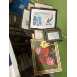 VARIOUS FRAMED PRINTS AND ADVERTISING POSTERS