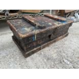 A VINTAGE AND RUSTIC PINE TOOL BOX