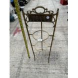 A VINTAGE BRASS THREE TIER PLANT STAND