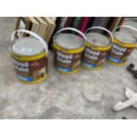 FOUR TINS OF EVER BUILD WOOD STAIN