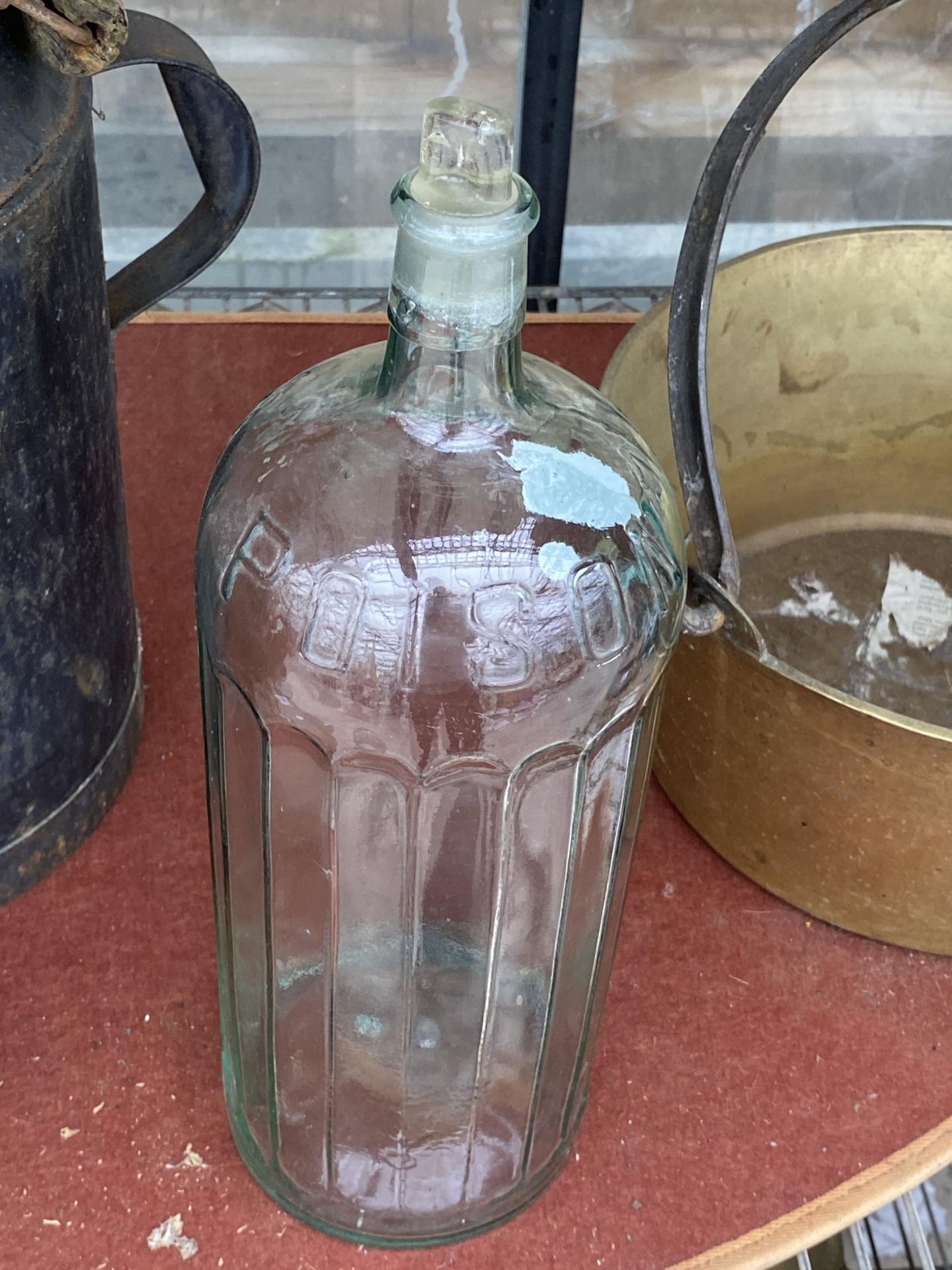A VINTAGE GLASS POISON BOTTLE WITH GLASS STOPPER - Image 2 of 3