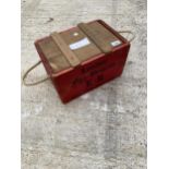 A MONOGRAMED LONDON FIRE BRIGADE WOODEN BOX