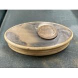 AN OVAL BONE LIDDED TRINKET BOX