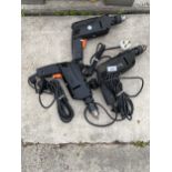 THREE ELCTRIC BLACK AND DECKER DRILLS