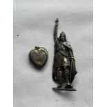A SILVER HEART SHAPED LOCKET AND A HALLMARKED CHESTER SILVER BROOCH