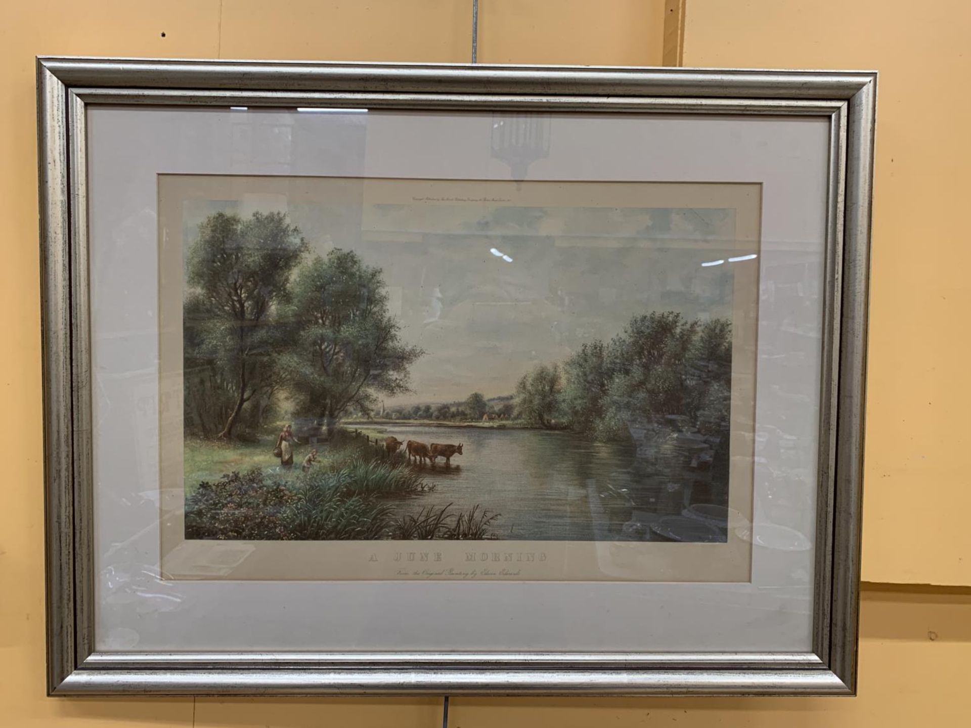 TWO FRAMED VINTAGE PRINTS - 'A JUNE MORNING' AND 'SEPTEMBER EVE', FROM THE PAINTINGS BY ELWIN - Image 2 of 3