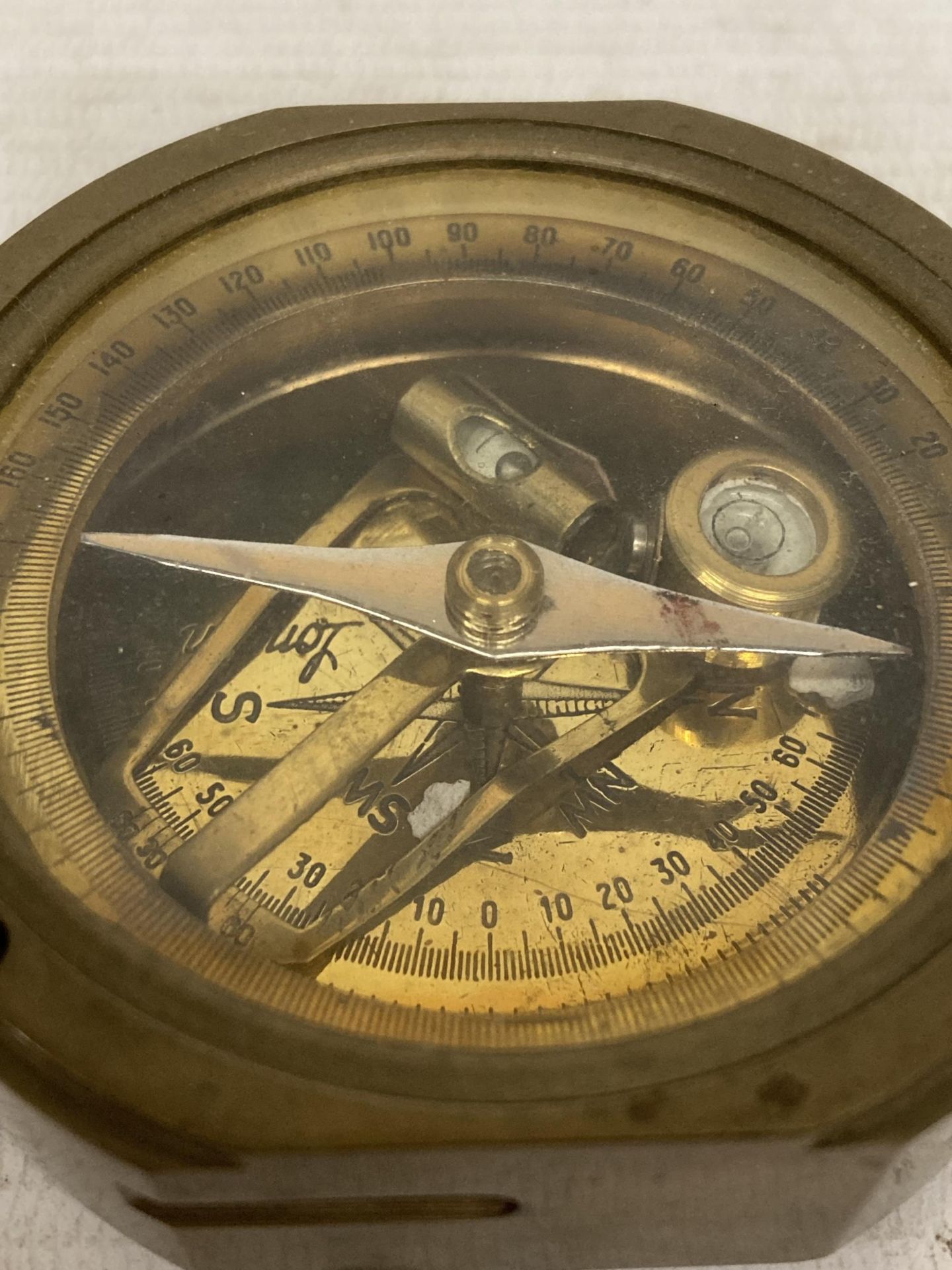 A STANLEY, LONDON BRASS COMPASS - Image 2 of 3