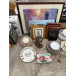 AN ASSORTMENT OF ITEMS TO INCLUDE FRAMED PRINTS AND CERAMICS ETC