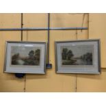 TWO FRAMED VINTAGE PRINTS - 'A JUNE MORNING' AND 'SEPTEMBER EVE', FROM THE PAINTINGS BY ELWIN