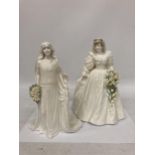TWO COALPORT FIGURINES "QUEEN ELIZABETH" LIMITED EDITION 3,562 OF 7,500 AND "DIANA PRINCESS OF WALES