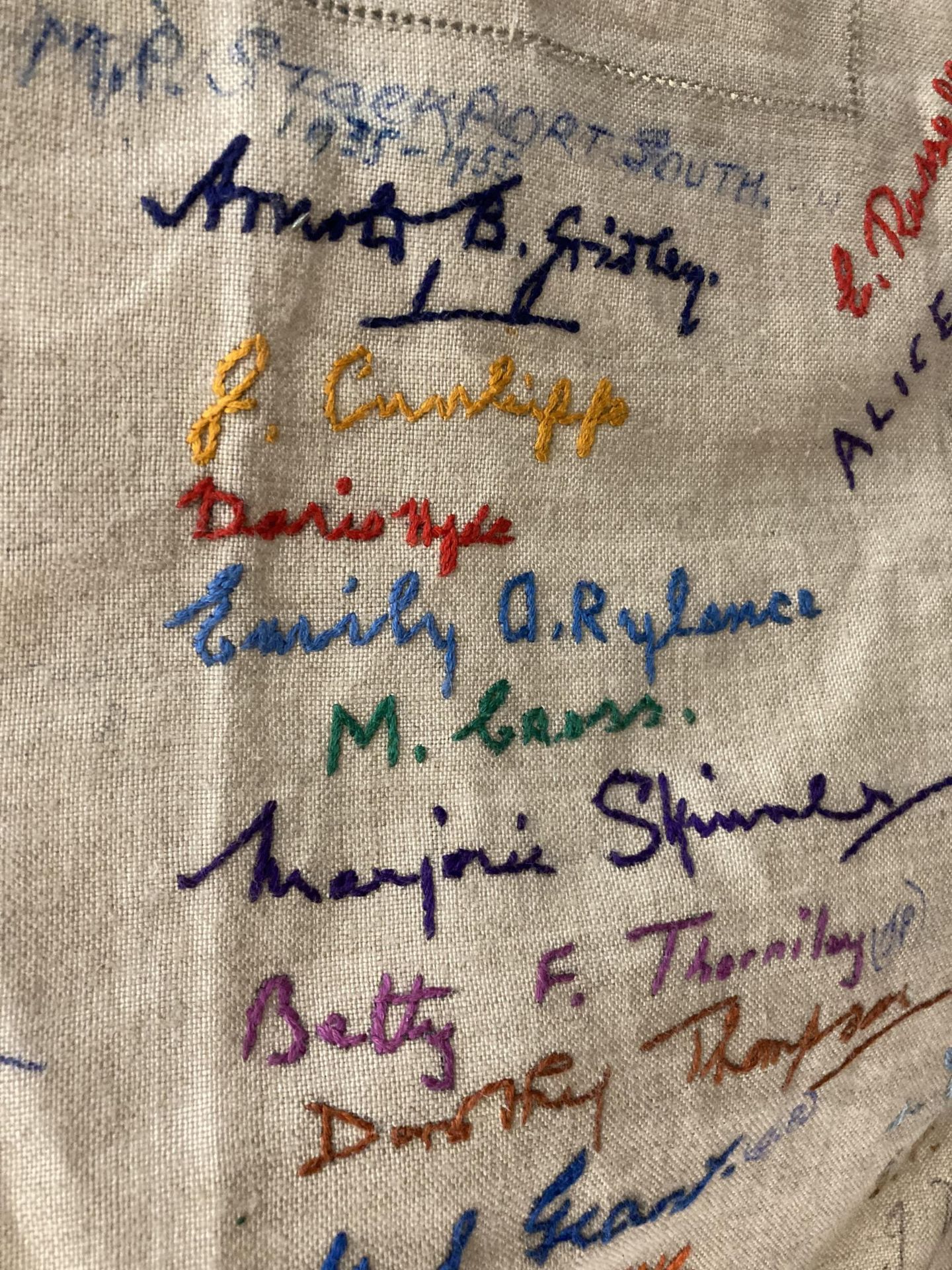 A SIGNED WITH EMBROIDERY STOCKPORT CONSERVATIVE PARTY CLOTH - Image 5 of 5