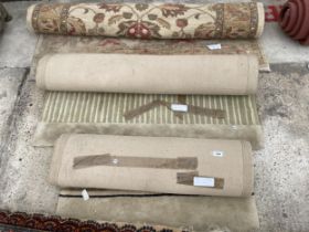 THREE VARIOUS PATTERNED RUGS