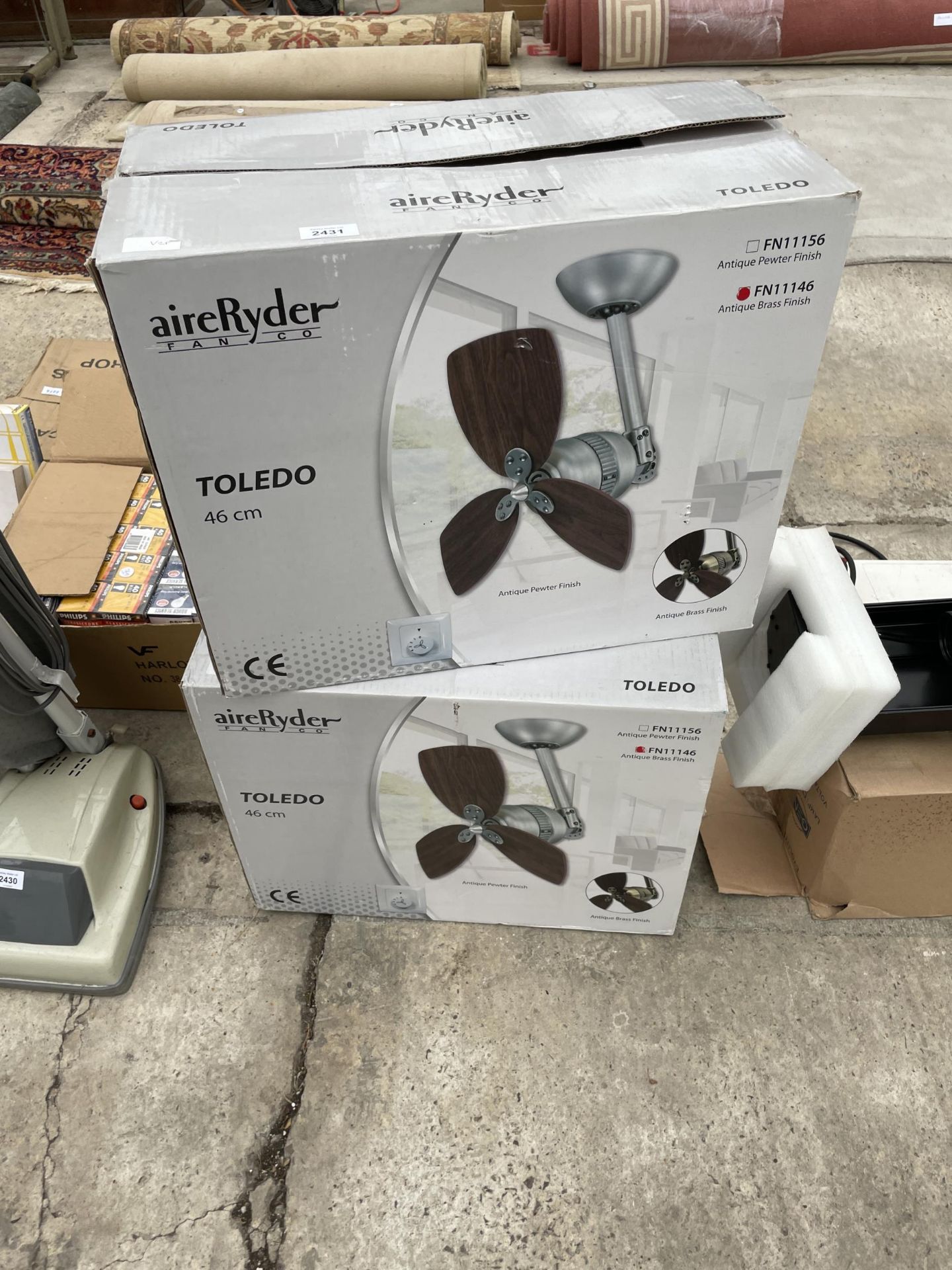 A PAIR OF BOXED AIRERYDER CIELING FANS