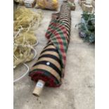 A LARGE ROLL OF TARTAN MATERIAL (MATCHES LOT 2581 CHAIRS)