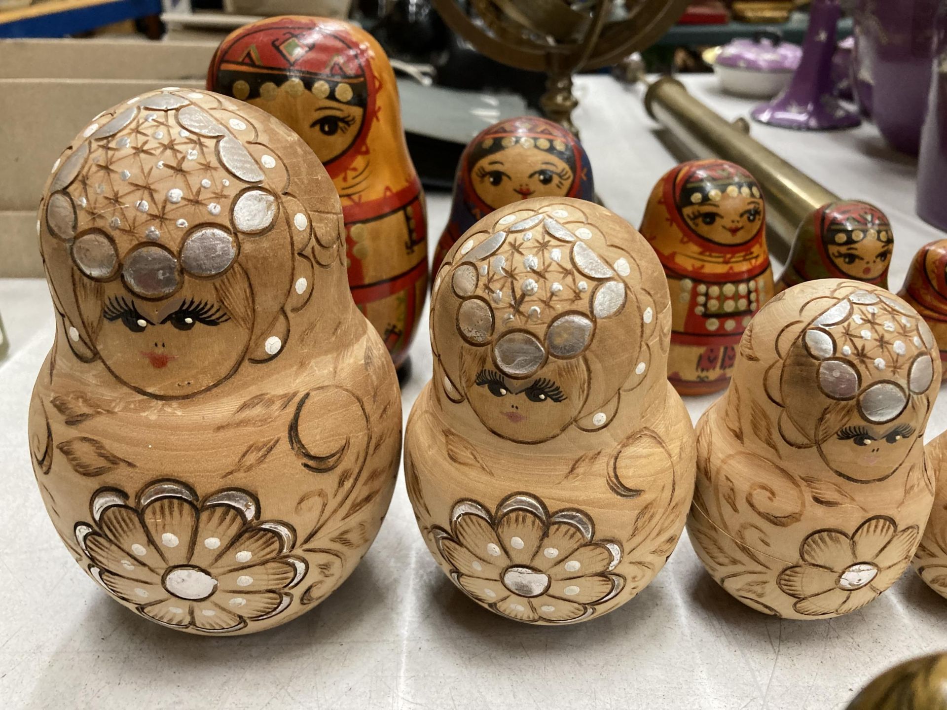 THREE SETS OF RUSSIAN STYLE NESTING DOLLS - Image 3 of 4