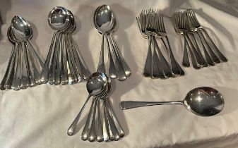 FORTY FOUR ITEMS OF J E & S SILVER PLATED CUTLERY