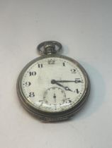 A HALLMARKED BIRMINGHAM SILVER POCKET WATCH SEEN WORKING BUT NO WARRANTY