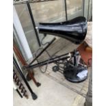 A VINTAGE AND RETRO BLACK ANGLE POISE LAMP