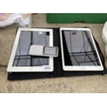 TWO APPLE IPADS AND A MOBILE PHONE