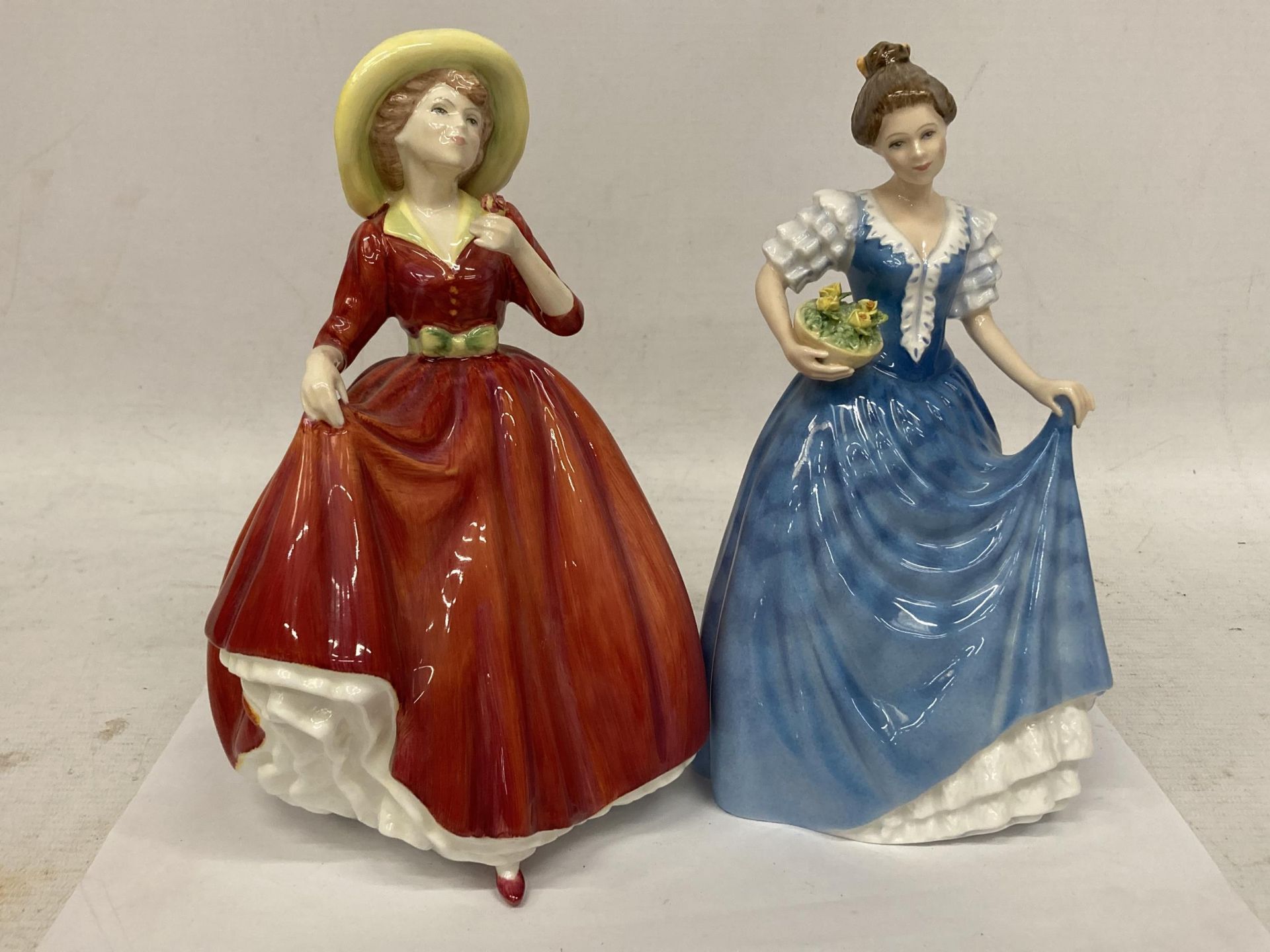 TWO ROYAL DOULTON FIGURINES "A SINGLE RED ROSE" HN 3376 AND "HELEN" HN3601