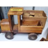 A VINTAGE WOODEN TRUCK MODEL AND WOODEN BLOCKS