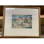 A HAROLD RILEY PENCIL SIGNED PRINT TITLED 'THE PONY AND CART' , NUMBERED 1/10