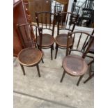 A SET OF FOUR BENTWOOD APFELBAUM DINING CHAIRS