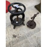 TWO VINTAGE CAST IRON PRESSES