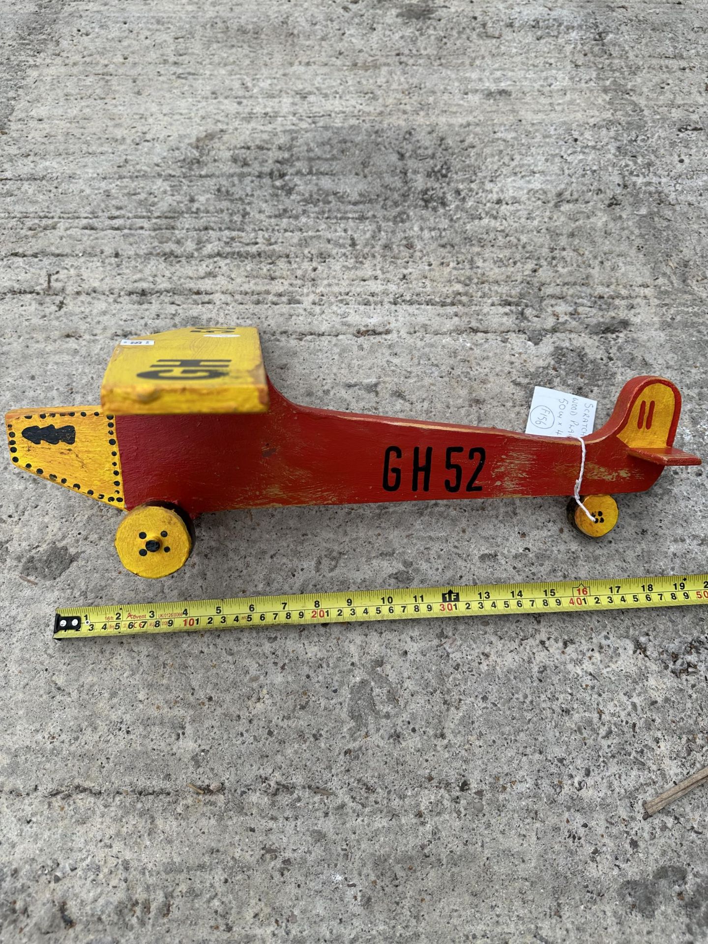 A SCRATCH BUILT WOODEN HAND PAINTED PLANE - Image 4 of 4