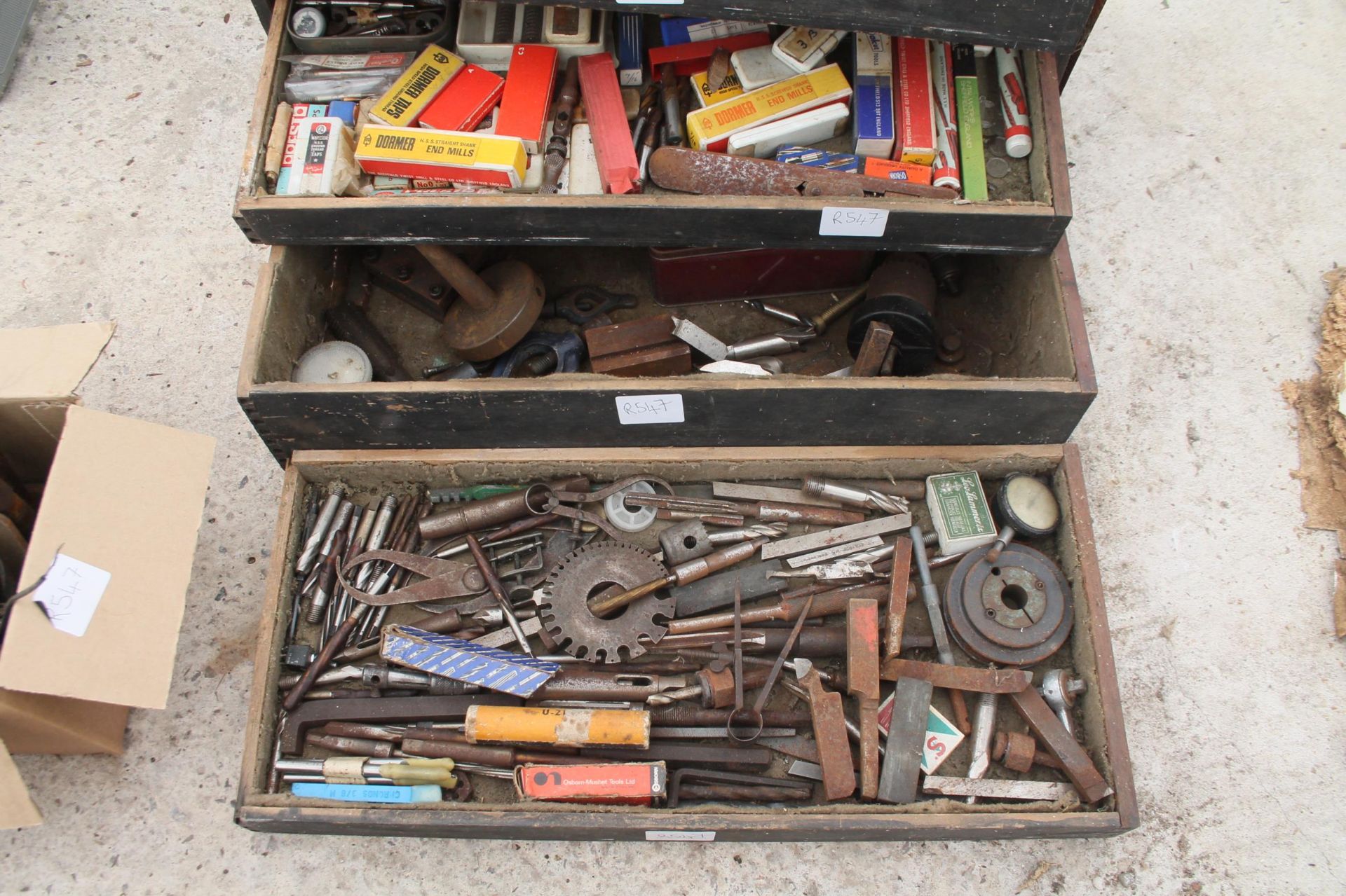 TOOL CHEST, DYES, LATHE, CUTTERS, MICROMETER NO VAT - Image 2 of 3