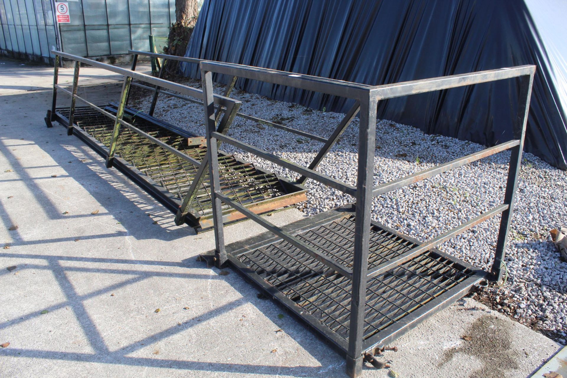 A VERY GOOD SET OF STEEL STAIRS WITH HANDRAILS, LANDING AND LEGS NO VAT - Image 3 of 3