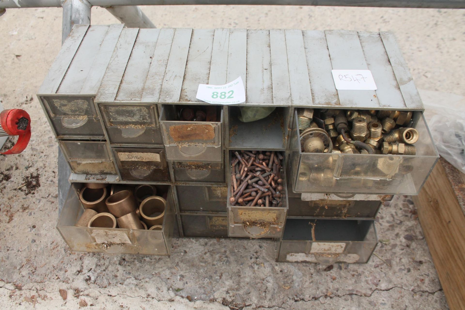 PLASTIC DRAWERS INCLUDING RIVETS AND BRASS FITTINGS NO VAT