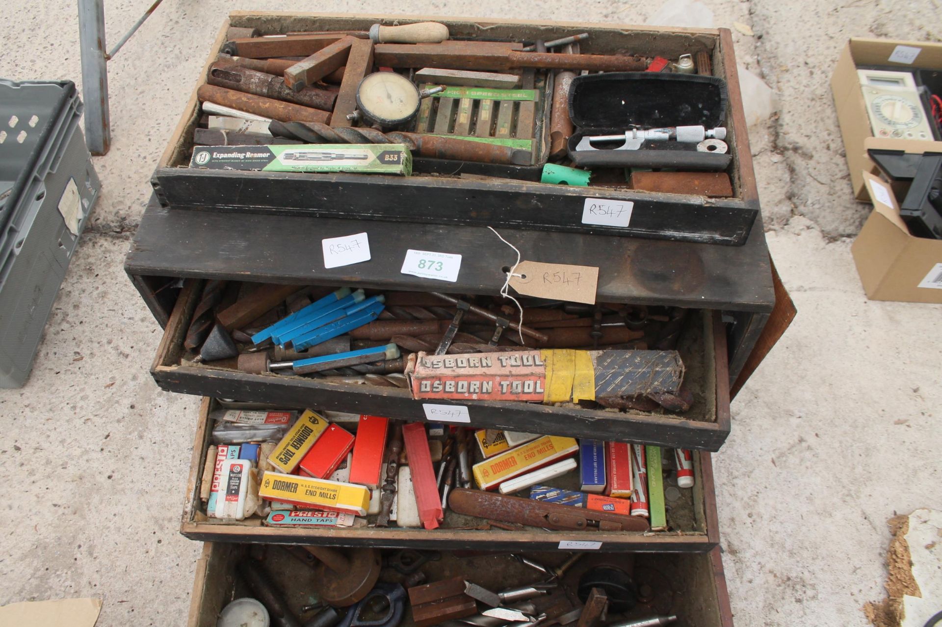 TOOL CHEST, DYES, LATHE, CUTTERS, MICROMETER NO VAT - Image 3 of 3