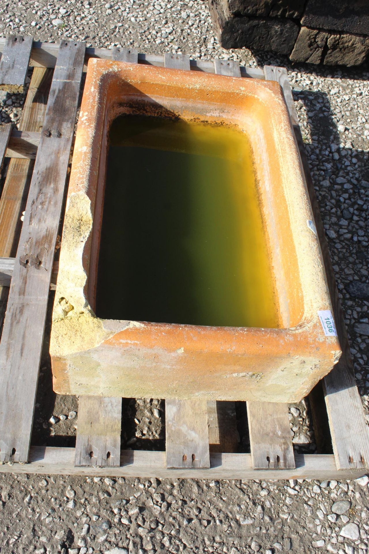 BROWN GLAZED PIG TROUGH + VAT