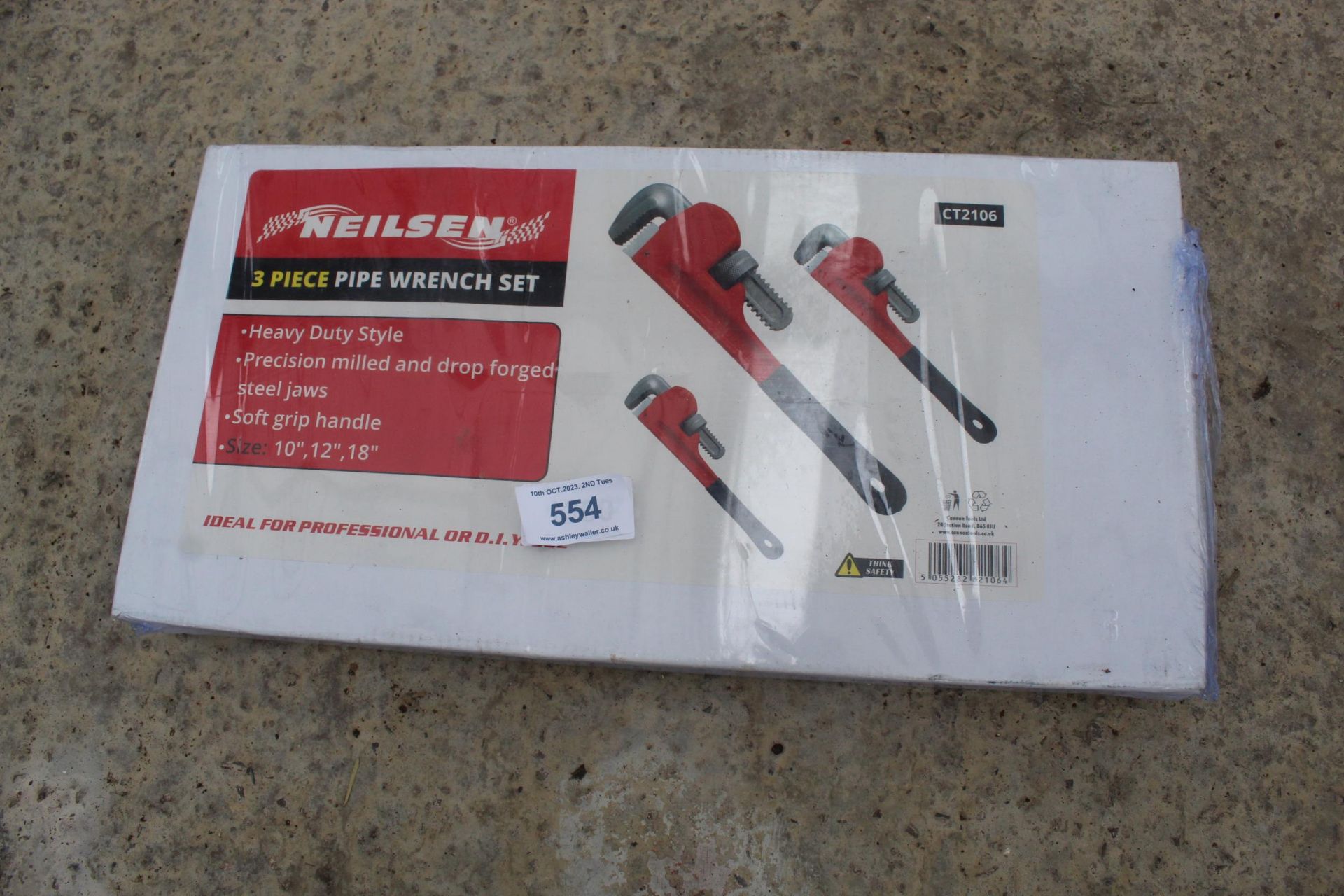 3 PIECES PIPE WRENCHES + VAT