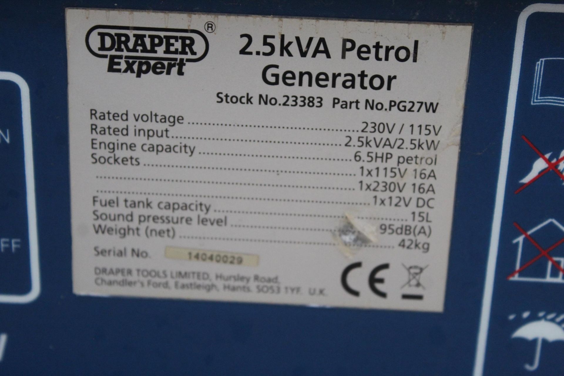 DRAPER EXPERT GENERATOR + VAT - Image 3 of 3