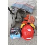 HARNESS & STIHL POWER SAW (STIHL CLIMBING HELMET & EAR DEFENDERS) & GLOVES - NO VAT