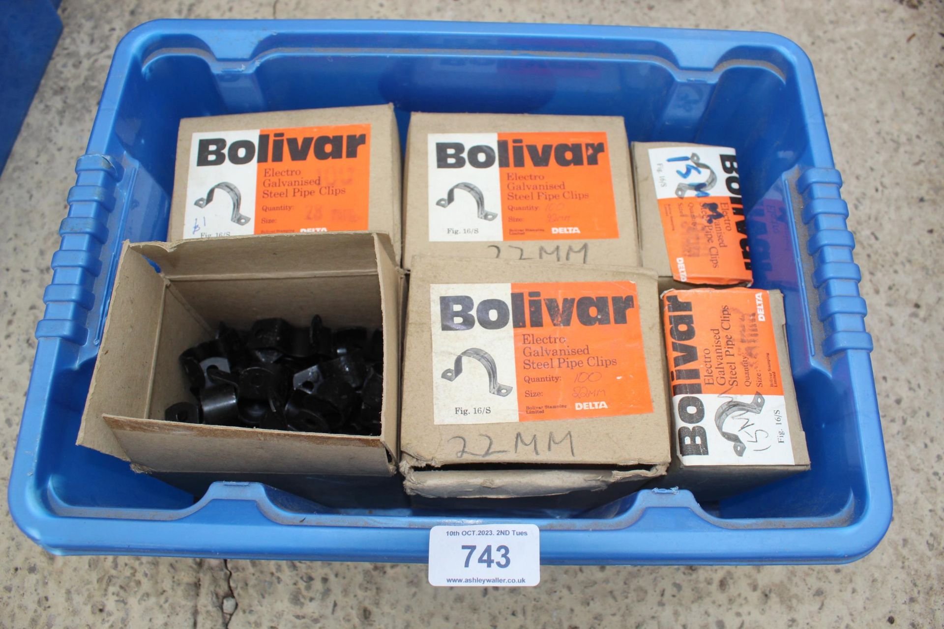 6 BOXES BOLIVAR GALVANISED STEEL PIPE CLIPS NO VAT