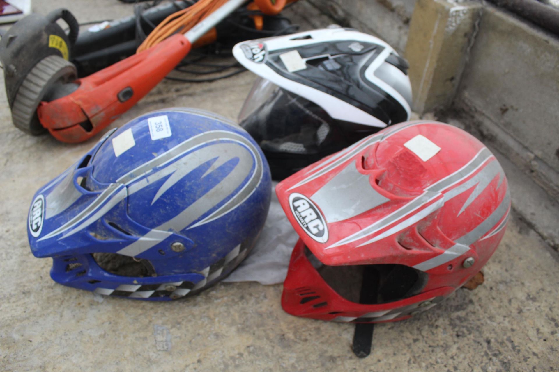 3 MOTOR BIKE HELMETS + VAT - Image 2 of 3