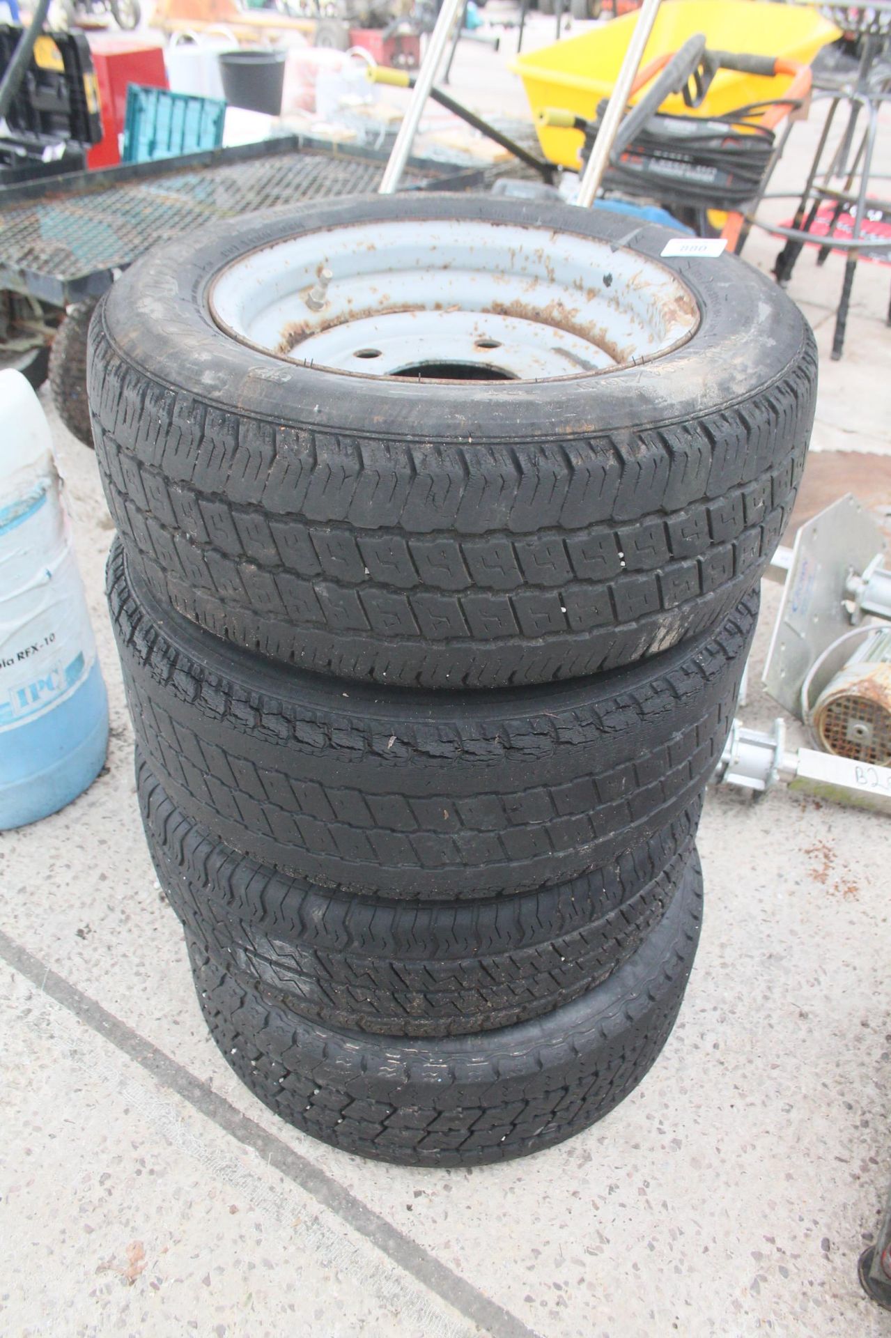 4 TRAILER WHEELS NO VAT