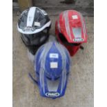 3 MOTOR BIKE HELMETS + VAT