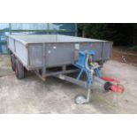 IFOR WILLIAMS TWIN AXLE 10' PLANT TRAILER WITH SIDES & A WINCH NO VAT