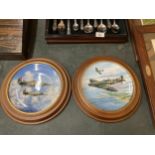 A PAIR OF FRAMED COALPORT MICHAEL TURNER R.A.F COLLECTORS PLATES